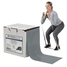 Resistance Band Silver, Super Heavy, 25-Yd Roll, Latex-Free Elastic Exercise