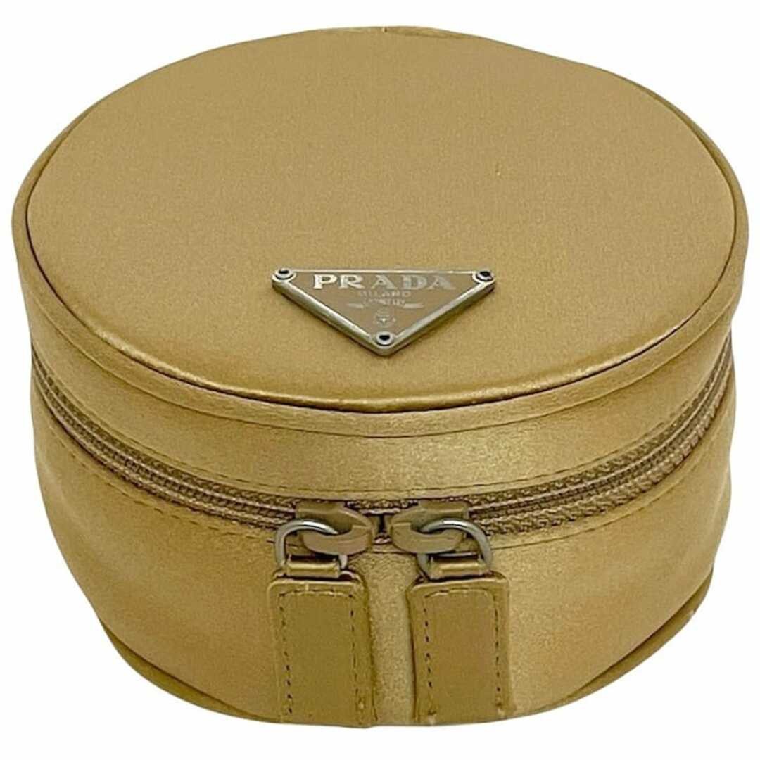 Prada gold satin round pouch in beautiful preowned condition