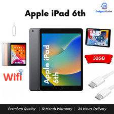Apple iPad 6th Gen 32GB WiFi+4G Space Grey Tablet Brand new Pristine Condition