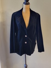 Sears 70s Black Velvet Cotton Blazer Large