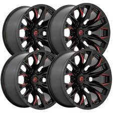 Set Of 4 Fuel D823 Flame 20x10 6x5.5 -18mm Blackred Wheels Rims 20 Inch
