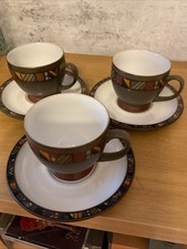 Denby Marrakesh Tea Cups and Saucers  Second Quality. Lot Of 3 3 Lots Available