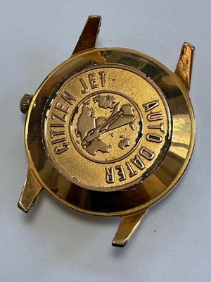 Citizen Jet Auto Dater Men's Watch Automatic Rare Plane & World Map Back Used