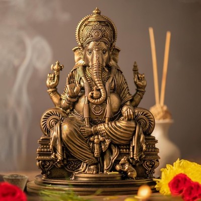 SILAII Lord Ganesha Idol for Home Decor   6 Inch Small Ganesha Idol |