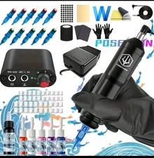 Poseidon Tattoo Kit Pen Power Supply Pedal Ink Skin All You Need