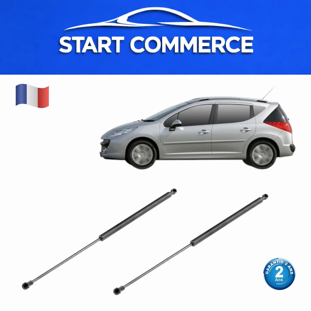 2 Vérins de coffre pour Peugeot 207 SW en acier carbone haute durabilité équivalent OE 8731.Q0