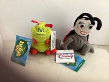 Disney Bug's Life Plush Lot of 2: HEIMLICH CATERPILLAR  FRANCIS LADYBUG 8  