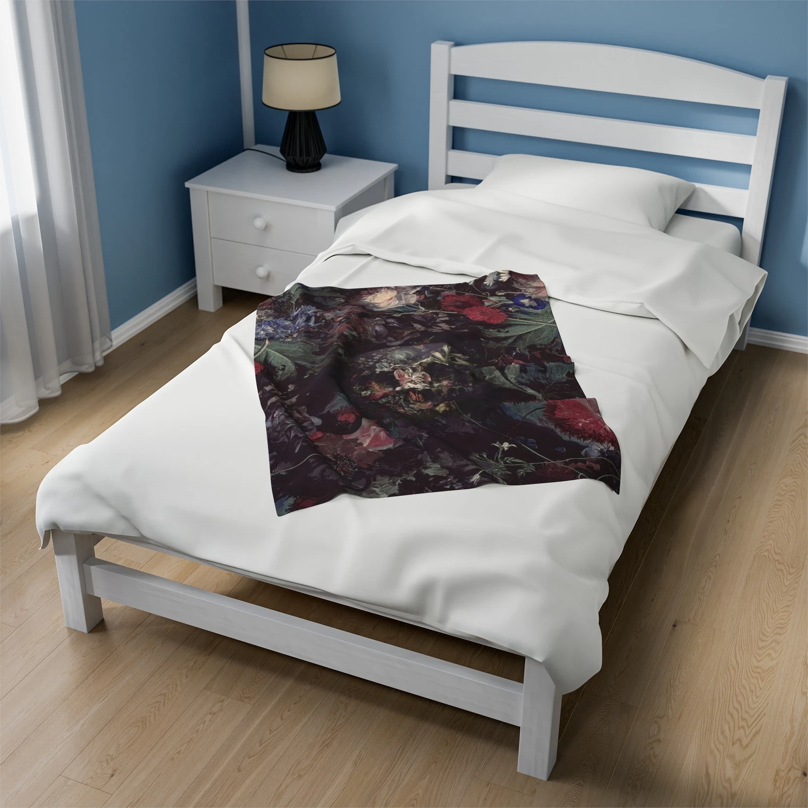 Skull Flower Soft Throw Plush Blanket
