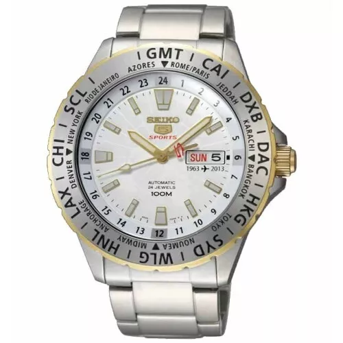 Brand New Seiko 5 Sports SRP438K1 GMT World Time Automatic 50th Anniversary