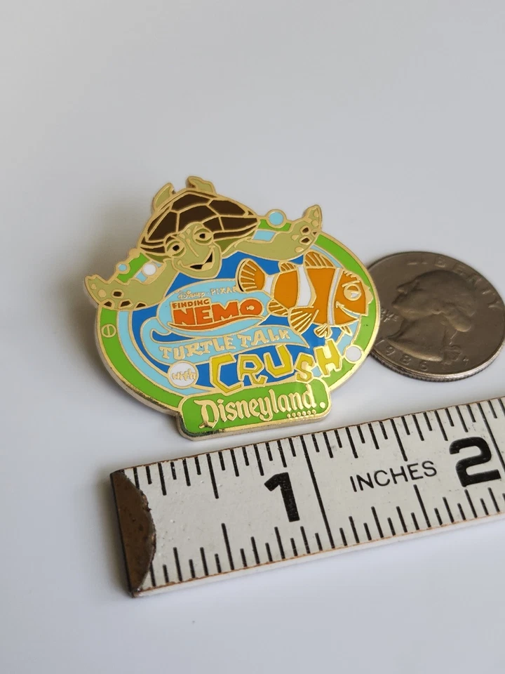Finding Nemo Turtle Talk with Crush Trading Pin Pixar Disneyland Blue Border - Image 4 of 4