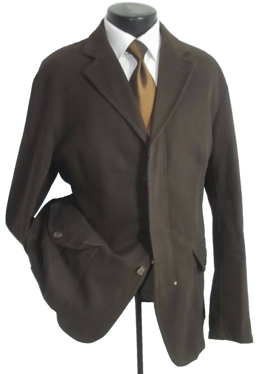 Paoloni Brown 3Button Patch Pockets Casual Cotton… - image 2