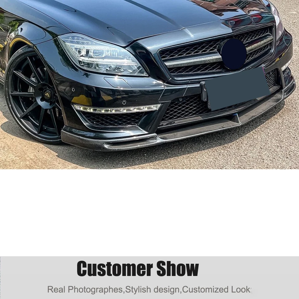 Spoiler labial dianteiro de carbono real para Mercedes Benz W218 CLS63 AMG 2012-2014 - Imagem 4 de 4