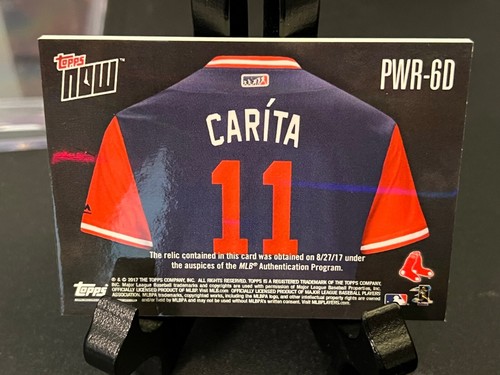 Rafael Devers 2017 Topps Now Players Weekend Patch 25/25 Red Sox Carita Call-Up - Picture 4 of 4