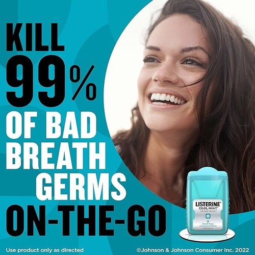 Listerine Cool Mint PocketPaks Strisce Respiranti Portatile per Alito Cattivo, Prea Fresca - Foto 4 di 4