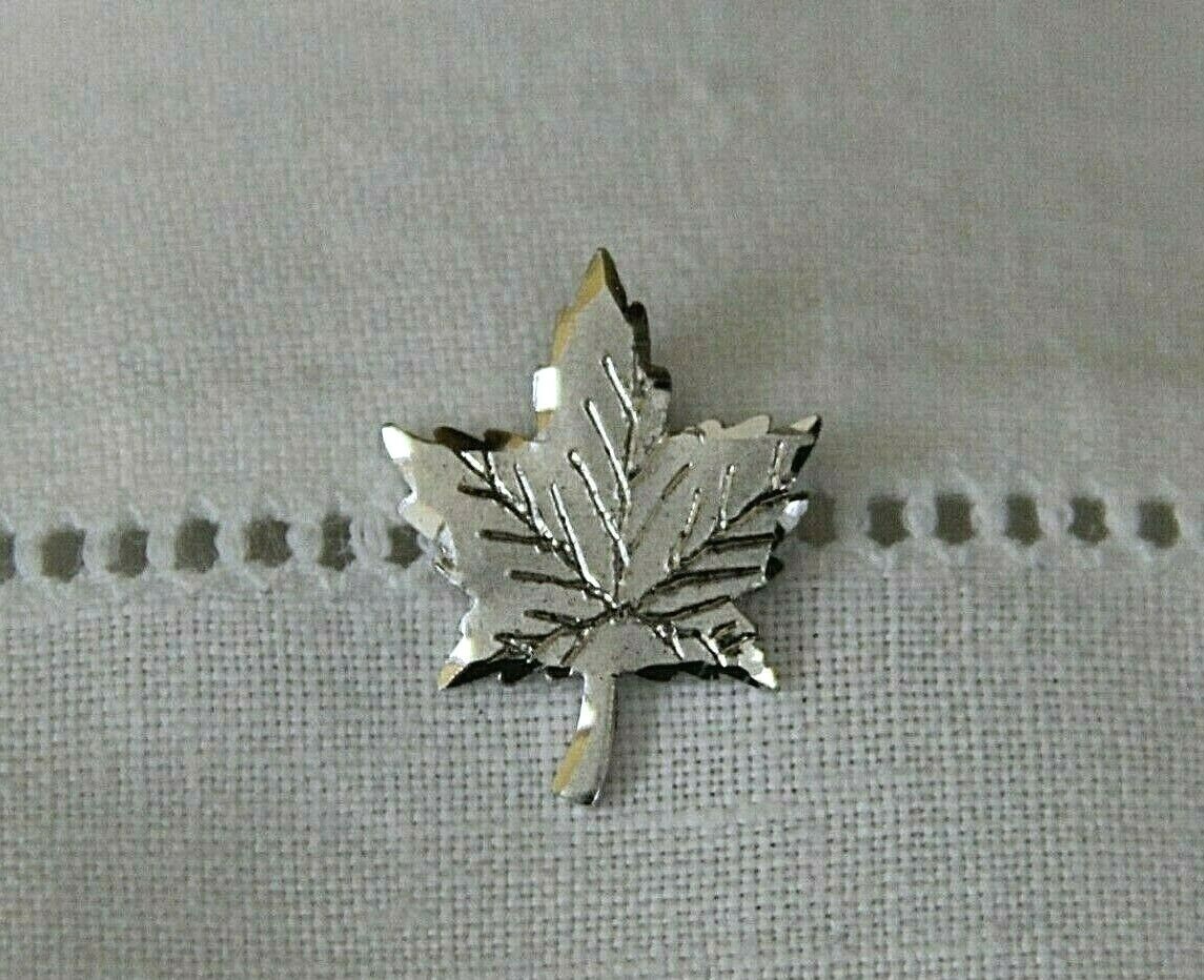 Forstner Signed Sterling Silver Maple Leaf Tie Ta… - image 2