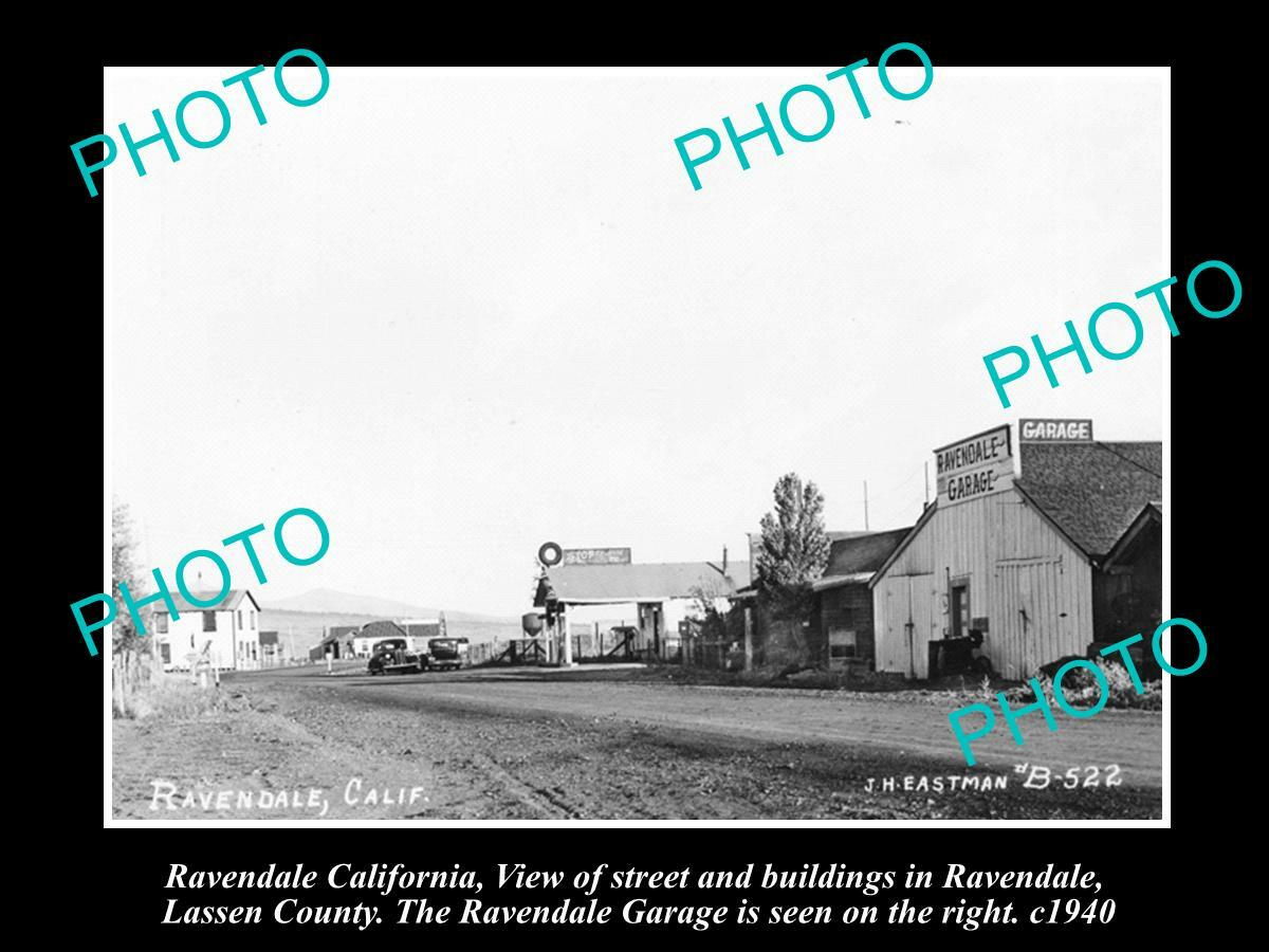 OLD 8x6 HISTORIC PHOTO OF RAVENDALE CALIFORNIA VIEW OF TOWN GARAGE etc c1940 eBay