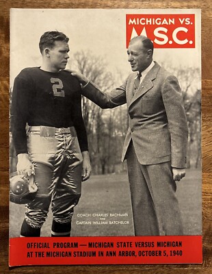 1940 MICHIGAN WOLVERINES MICHIGAN STATE (M.S.C) COLLEGE FOOTBALL GAME PROGRAM
