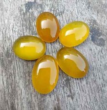AAA Quality Natural Yellow Chalcedony Oval Shape Cabochon Gemstone 3x5mm-13x18mm