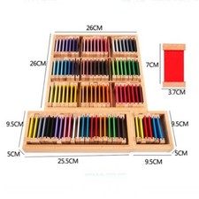 Montessori Sensorial Preschool Training Tablet Material Wood Box Learning Color