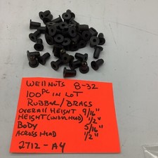 Well Nut 8/32 , Rubber/Brass, 100 Pc In Lot (...