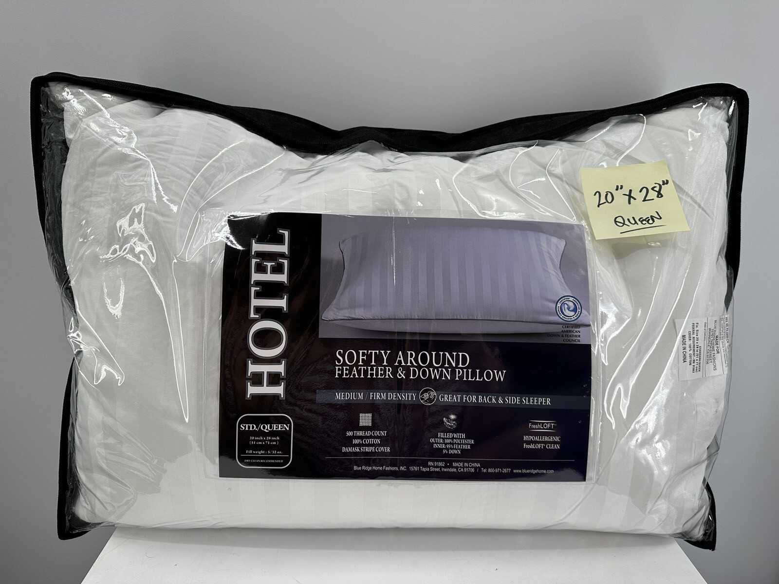 Hotel Softy around Feather & down Pillow Standard Queen 20”x28” eBay