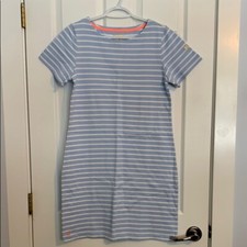 Joules Blue and White Striped Cotton Stretch Mini Dress