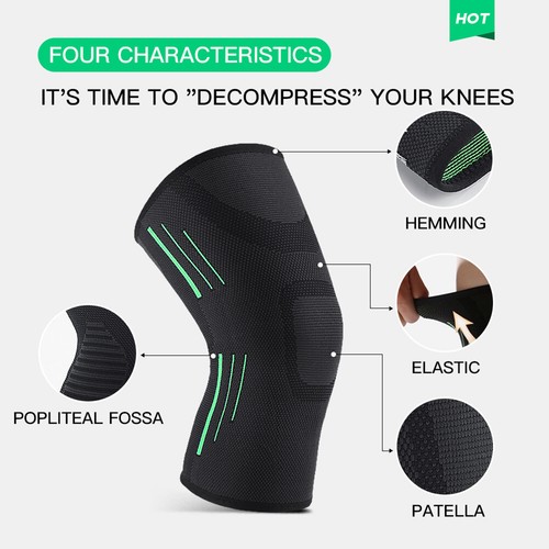 Compression Knee Support Elastic Breathable Knee Pads Brace Springs Protector US - Picture 9 of 17