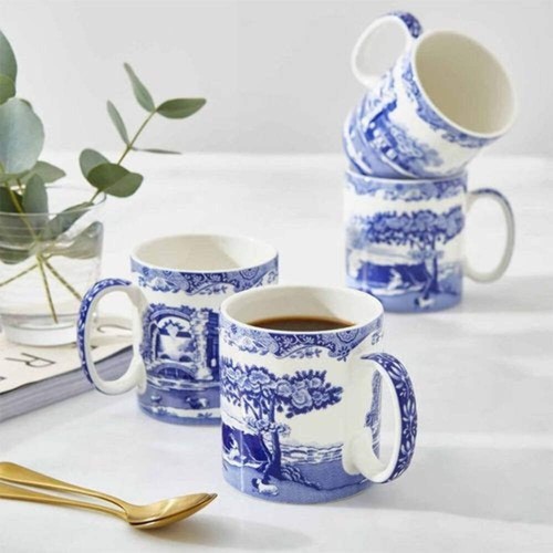 Blue Italian 12 oz. Mugs - Set of 4 in Gift Box (price includes shipping) - Picture 3 of 4