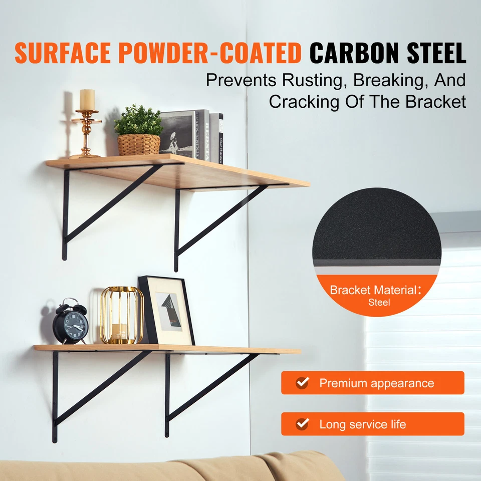 Soporte de estante 18 x 12 pulgadas 12 piezas soportes de estante flotantes de alta resistencia triángulo Foto 4 de 4