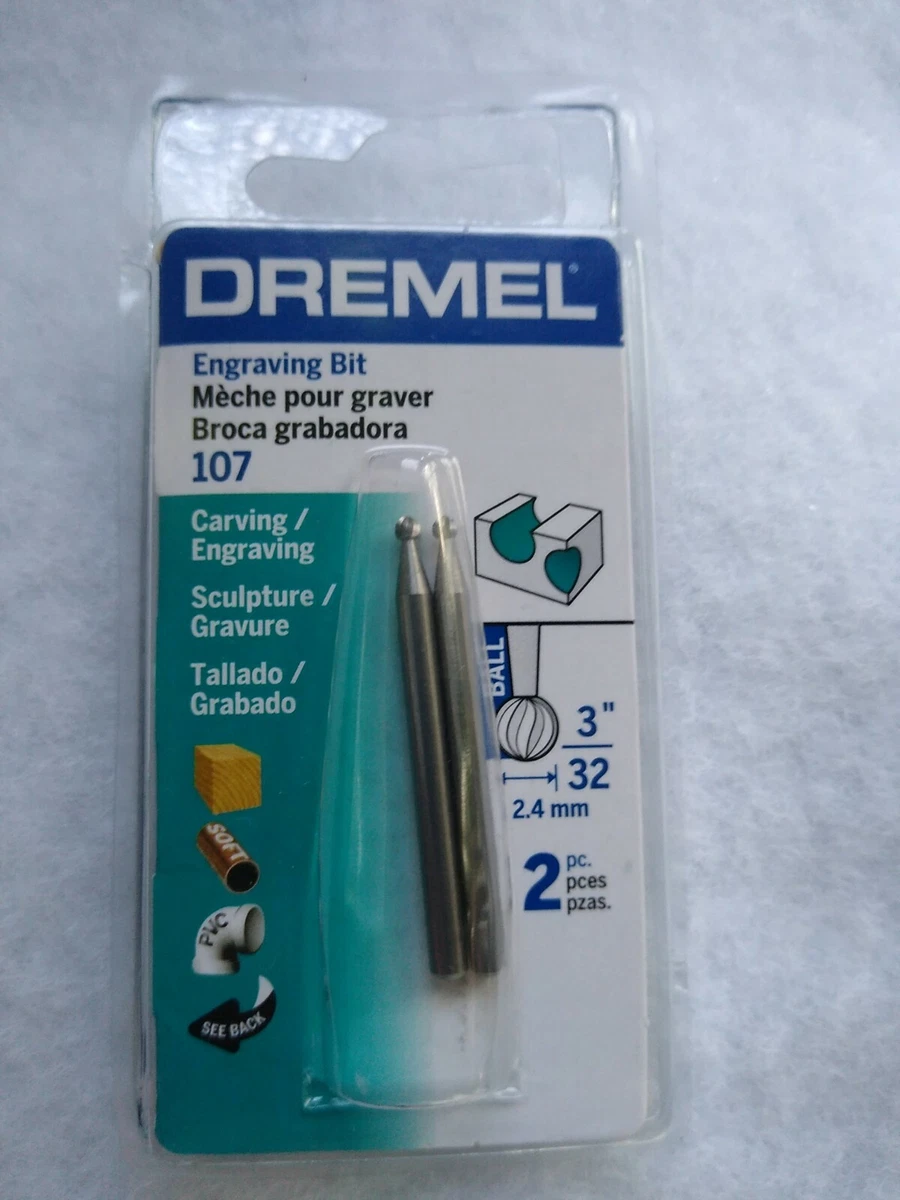 Dremel 107 Engraving Carving Cutter 3 32 Bit Dia Pack of 2