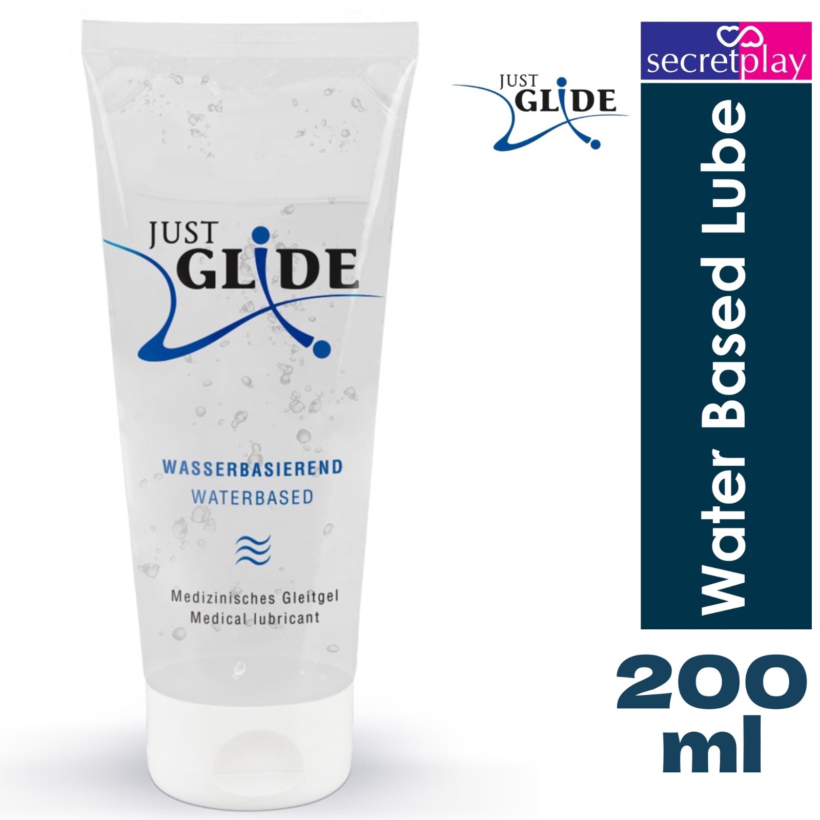 Just Glide Water Based Lubricant | 200 ml | Odourless Colourless Vegan Sex Lube