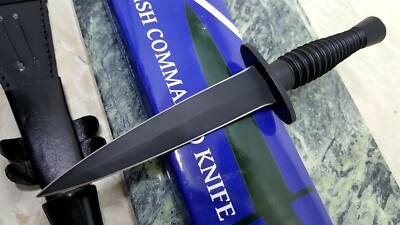 Commando Knife Double Edge Hidden Tang Black Aluminum Handle Dagger 7.5'' x 4.5''