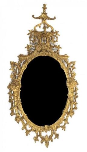 Chippendale Chinoiserie Rococo Style Giltwood Overmantel Mirror - Foto 1 di 7