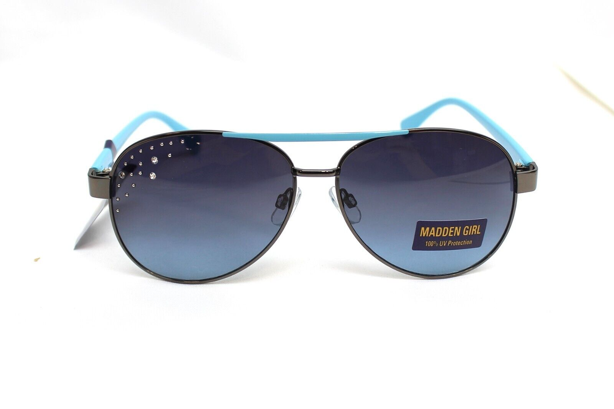 Madden Girl by Steve Madden Gray & Baby Blue Jeweled Aviator  display picture 1
