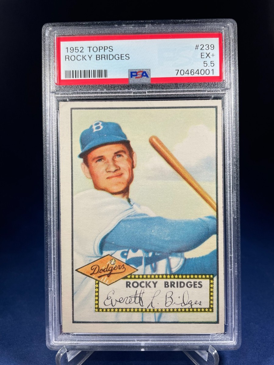 1952 Topps Baseball Card Rocky Bridges #239 Brooklyn Dodgers PSA