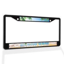 Metal License Plate Frame Vinyl Insert Beach Bum Funny A Metal License Plate Frame Vinyl Insert Beach Bum Funny A