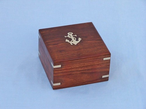 Scout's Antique Brass Sextant with Rosewood Box 4" - 第 2/8 張圖片