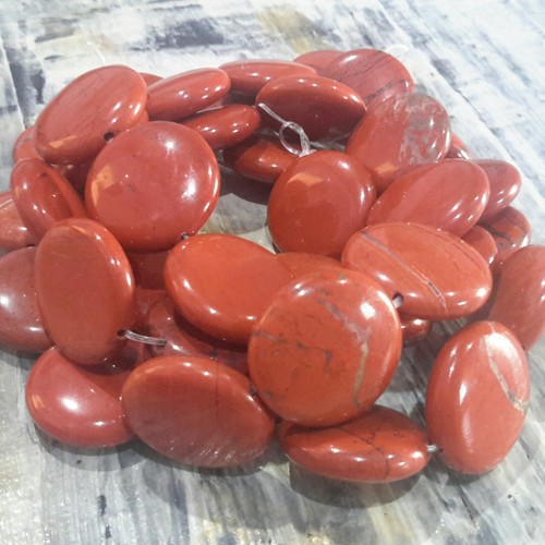 Natural Red Jasper, Flat Round ,20x9mm, 20 pce strandFree postage. Oz Seller - Picture 3 of 3
