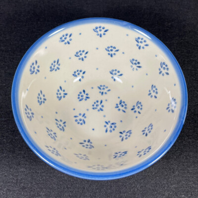 Blue Rose Polish Pottery Red Cereal/Soup Bowl