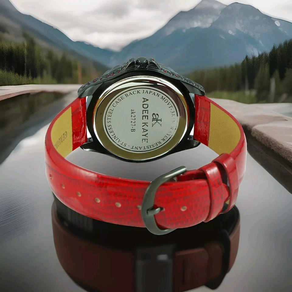 ADEE KAYE TAMAÑO MEDIANO, ESTUCHE IP NEGRO, 3 MANOS PIEDRAS CRISTAL (ROJO)(BLANCO) Foto 4 de 4