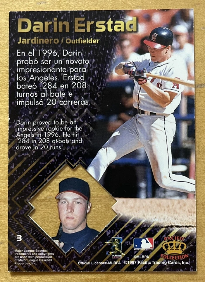 Darin Erstad 1997 Pacific Crown Collection Prism #3 Angels NM - Image 2 of 2