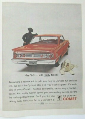 1963 Mercury Cyclone 260 Ford Comet/ Humble Oil Refining Co ESSO Print Ads (B7)