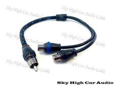 Sky High Car Audio RCA Y Splitter Cables 2F1M Two Female One Male Triple Shield