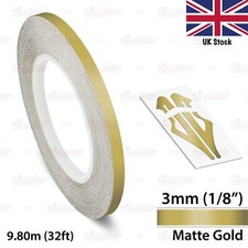3mm Roll Vinyl Pinstriping Pin Stripe Line Tape Decal Sticker 1/8" MATTE GOLD