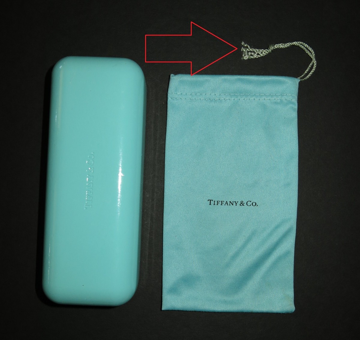 Tiffany & Co blue eyeglass glasses soft cloth pouch hard  display picture 3