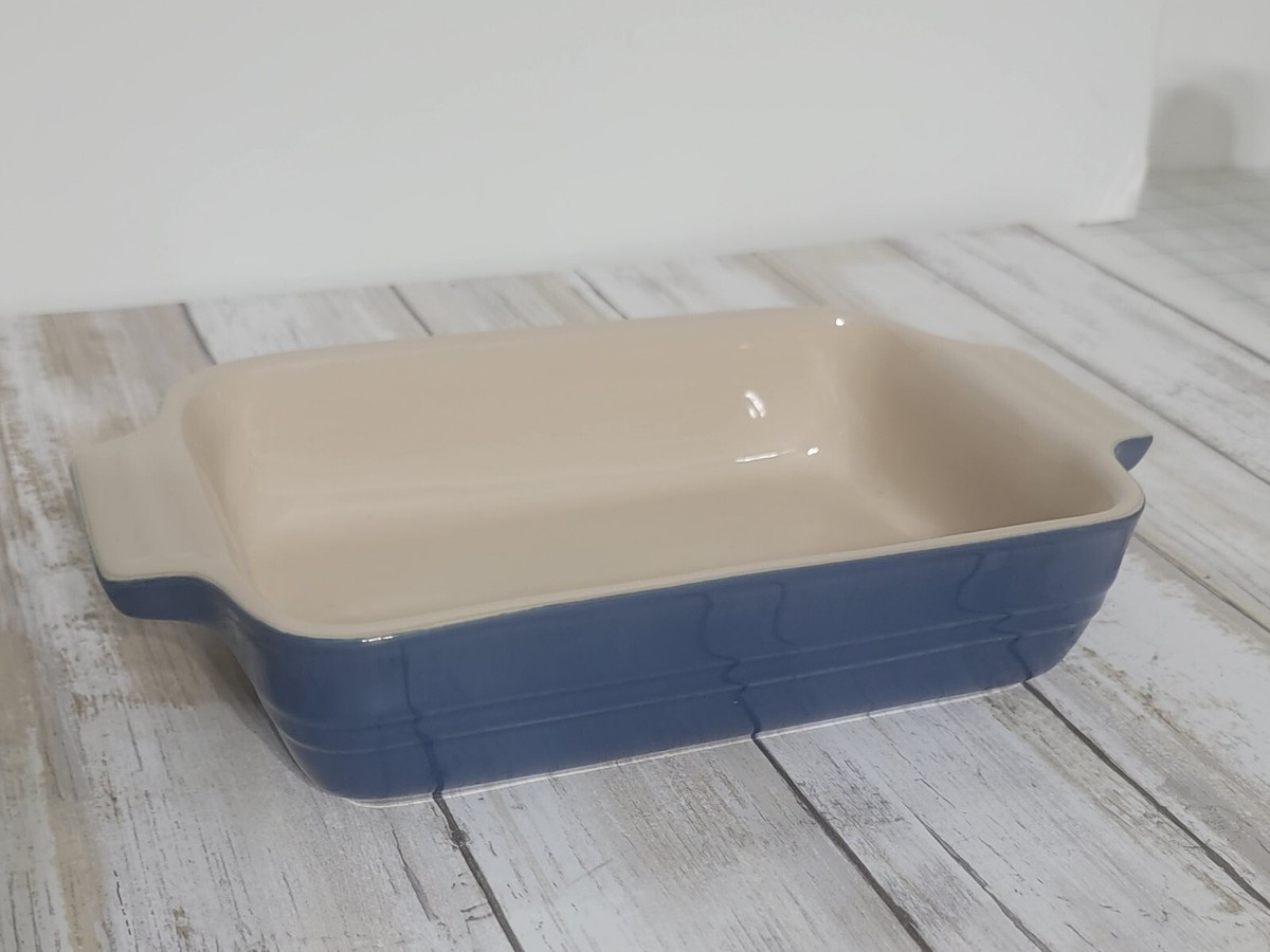 Le Creuset Stoneware Rectangle Petite Baking Casserole Dish Blue 7