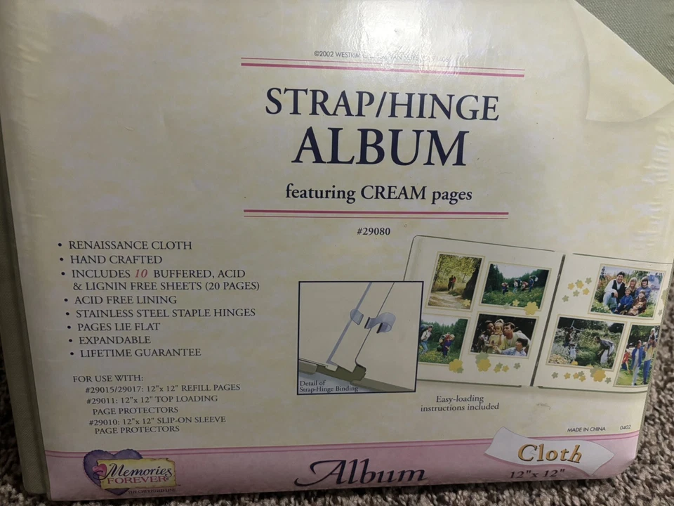 Álbum Westrim Crafts 2002 12x13 correa/bisagra salvia con páginas crema álbum de tela Foto 3 de 4