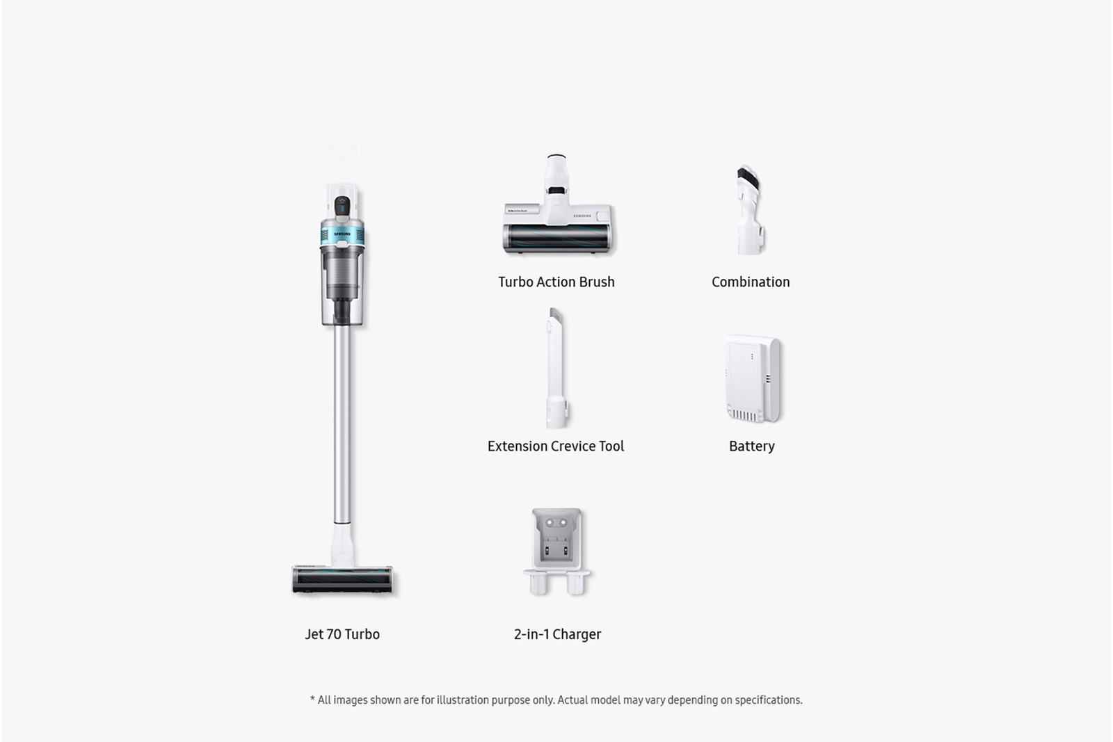 SAMSUNG VS15T7031R4/EU Jet 70 Turbo Cordless Stick Vacuum Cleaner, 150