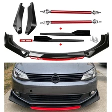Front Bumper Lip Spoiler Body Kit+Side Skirt+Rear Lip For VW Jetta 74.5cm/29"