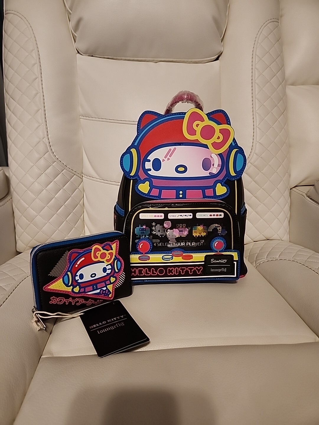 Loungefly Hello Kitty Kawaii Gamer Mini Backpack and Wallet Set New With Tags